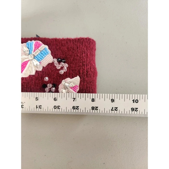 NWT By Anthropologie Embellished Headband Ear Warmer Wine display picture 3